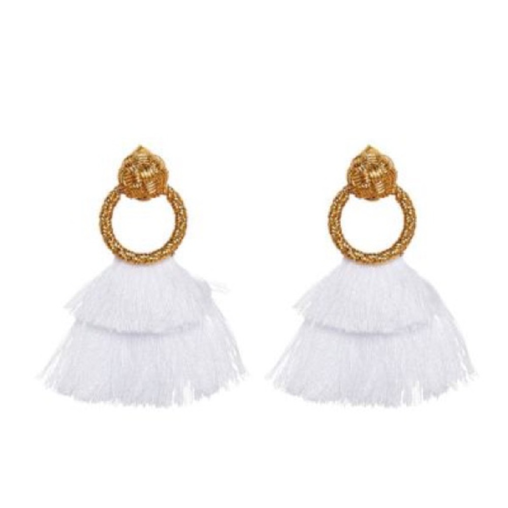 For Love & Lemons Loop Fringe Earrings NWT